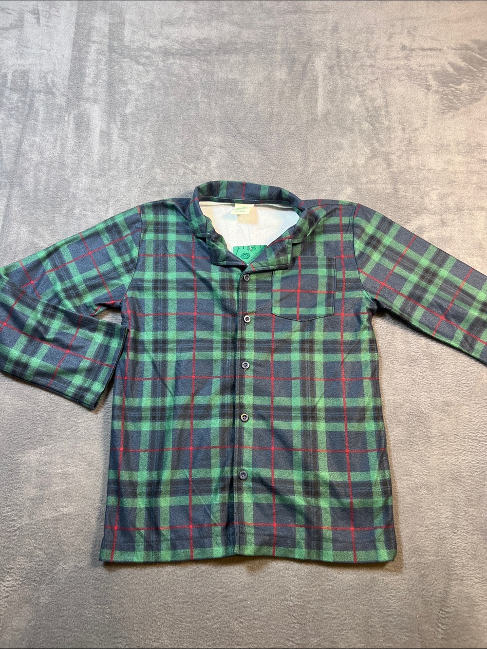 Kids Green Plaid Button-Up Shirt